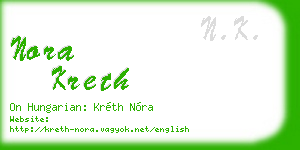nora kreth business card